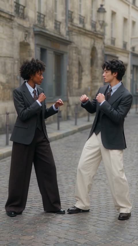 Still from a real 5-second test with two AI-generated characters, not your result